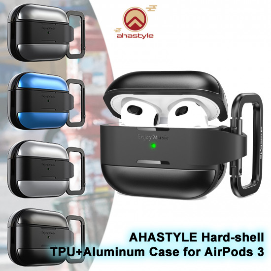 AHAStyle - WG75 硬殼 TPU+鋁殼 適用於 AirPods 3 (黑色)