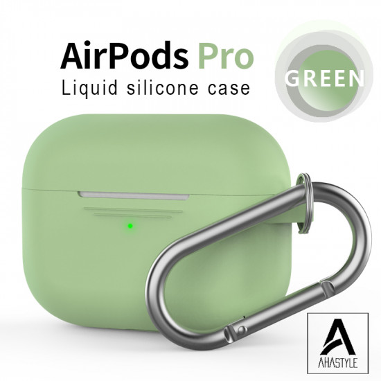 AhaStyle - PT-P1 AirPods Pro【輕薄系列】矽膠掛勾保護套（1.4mm超薄連體式掛鉤款）綠色