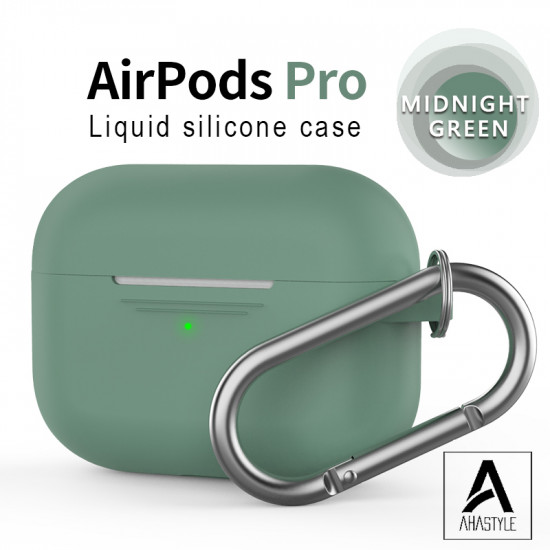 AhaStyle - PT-P1 AirPods Pro【輕薄系列】矽膠掛勾保護套（1.4mm超薄連體式掛鉤款）松針綠