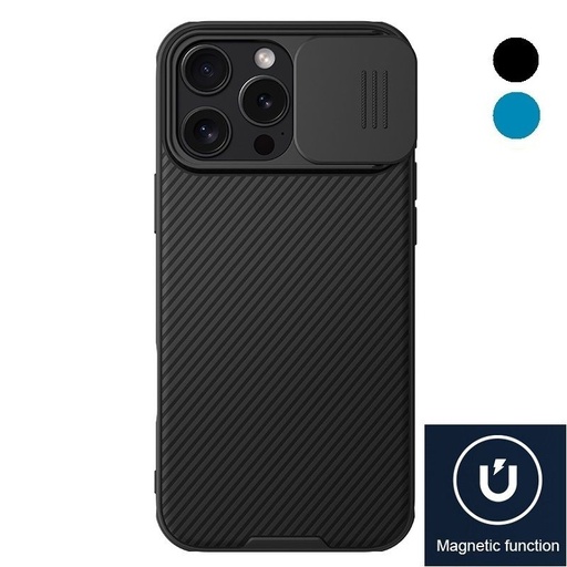 NILLKIN - iPhone 16 Pro 6.3" MagSafe內置磁吸/鏡頭滑蓋保護/四角氣囊防摔手機保護殼黑鏡Pro系列