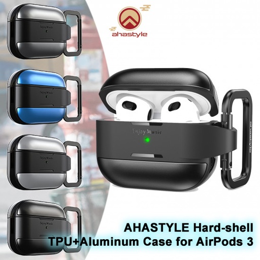 AHAStyle - WG75 硬殼 TPU+鋁殼 適用於 AirPods 3 (黑色)