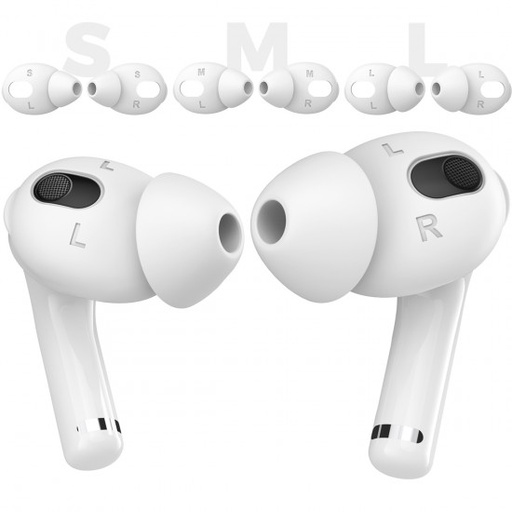 Ahastyle - PT-66-3 矽膠耳罩 適用於 AIRPODS 3 (大/中/小 三組入附收納套) - 白色