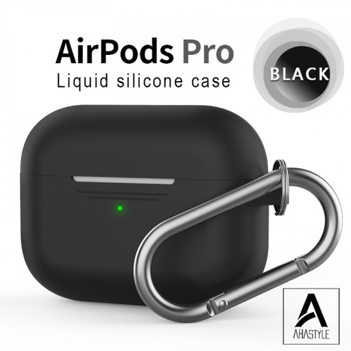 AhaStyle - PT-P1 AirPods Pro【輕薄系列】矽膠掛勾保護套（1.4mm超薄連體式掛鉤款）黑色