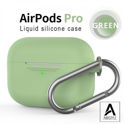 AhaStyle - PT-P1 AirPods Pro【輕薄系列】矽膠掛勾保護套（1.4mm超薄連體式掛鉤款）綠色