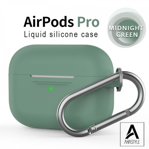 AhaStyle - PT-P1 AirPods Pro【輕薄系列】矽膠掛勾保護套（1.4mm超薄連體式掛鉤款）松針綠