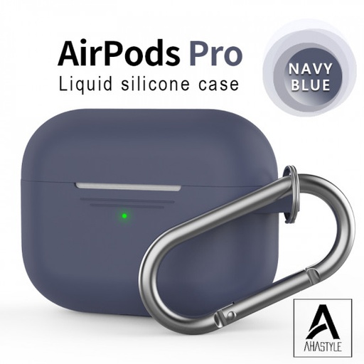 AhaStyle - PT-P1 AirPods Pro【輕薄系列】矽膠掛勾保護套（1.4mm超薄連體式掛鉤款）午夜藍