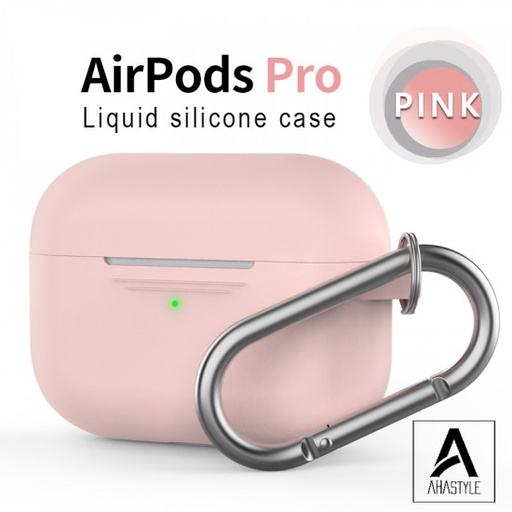 AhaStyle - PT-P1 AirPods Pro【輕薄系列】矽膠掛勾保護套（1.4mm超薄連體式掛鉤款）粉紅色