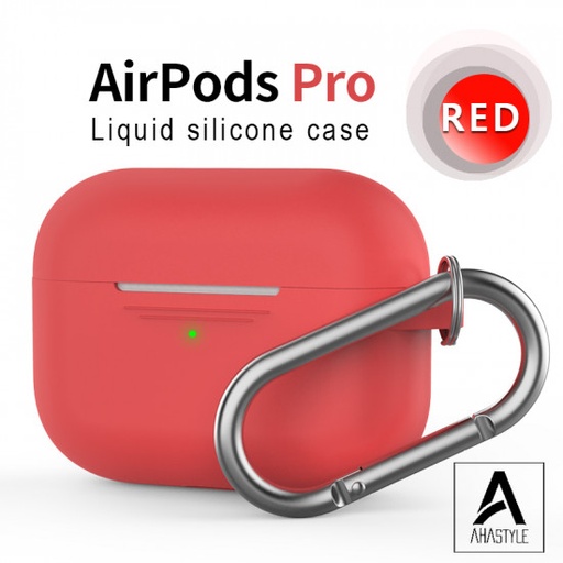 AhaStyle - PT-P1 AirPods Pro【輕薄系列】矽膠掛勾保護套（1.4mm超薄連體式掛鉤款）火焰紅