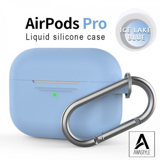 AhaStyle - PT-P1 AirPods Pro【輕薄系列】矽膠掛勾保護套（1.4mm超薄連體式掛鉤款）天藍色